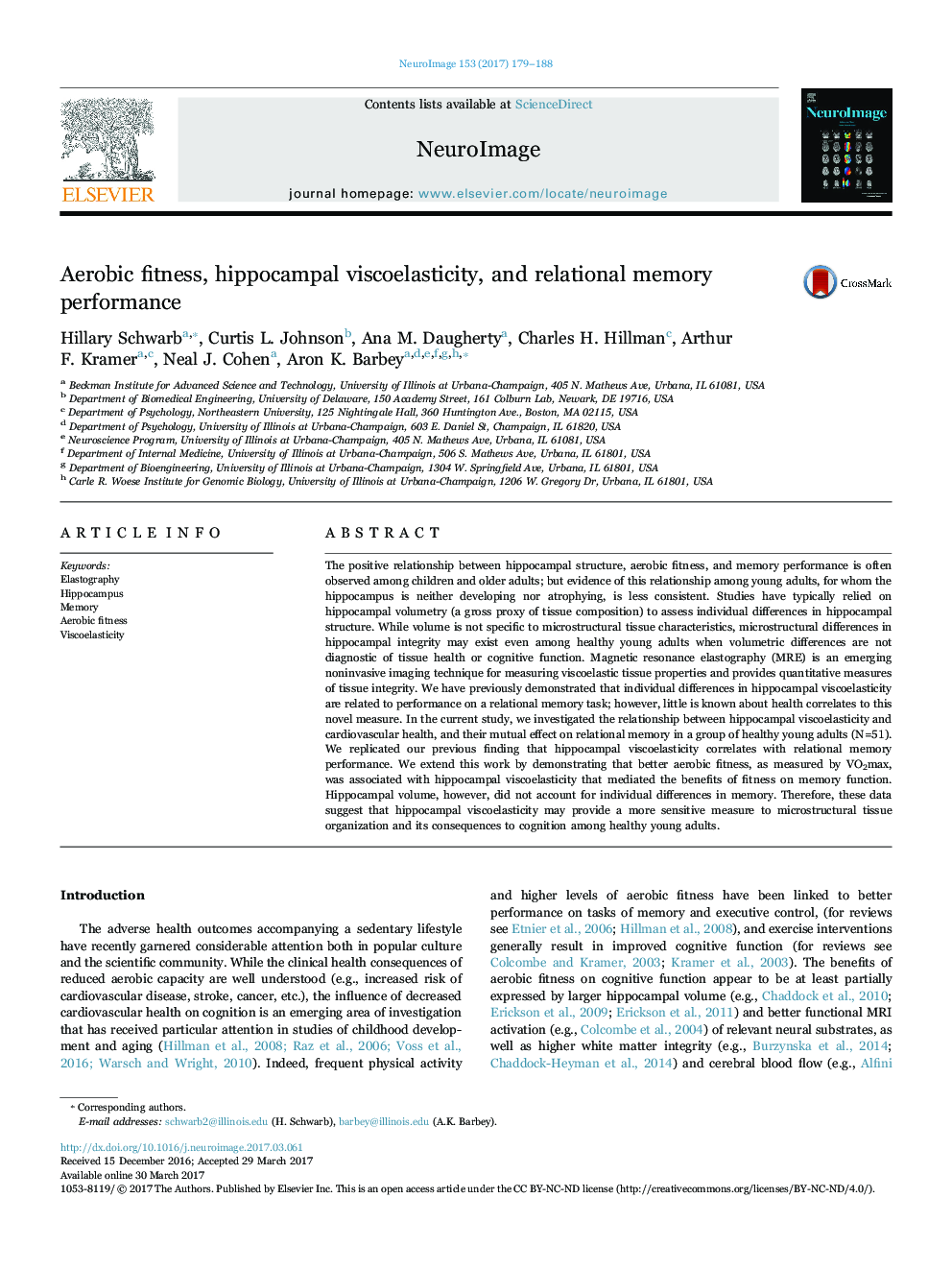 Aerobic fitness, hippocampal viscoelasticity, and relational memory performance