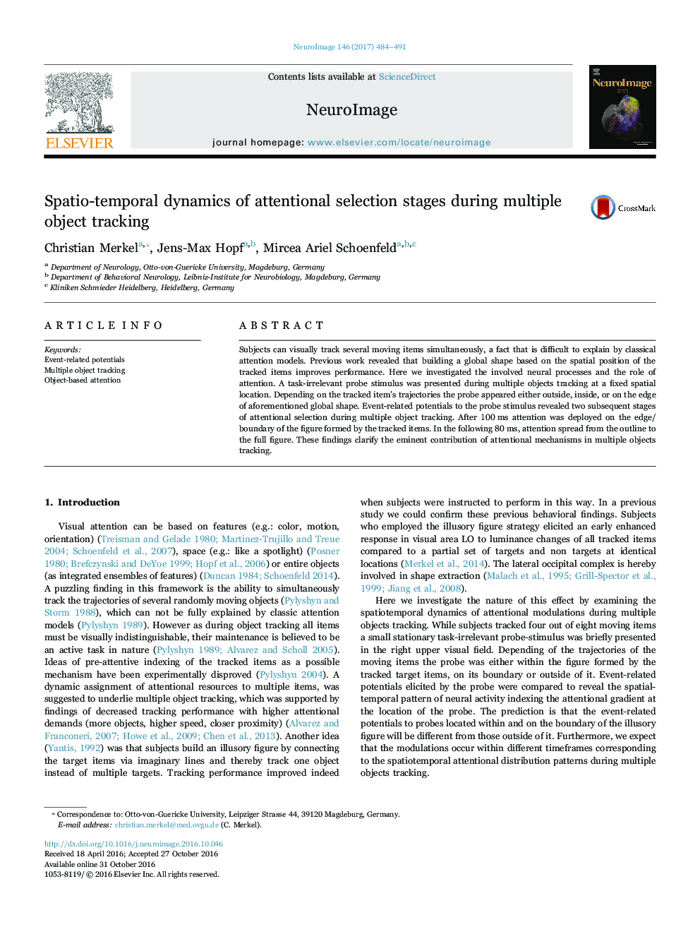 Spatio-temporal dynamics of attentional selection stages during multiple object tracking