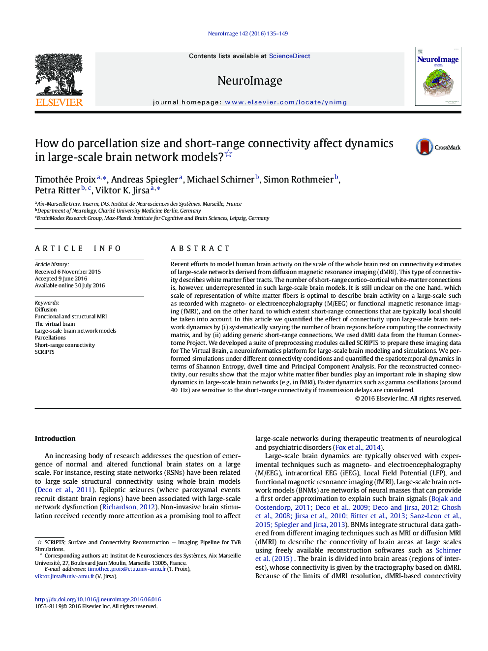 How do parcellation size and short-range connectivity affect dynamics in large-scale brain network models?*