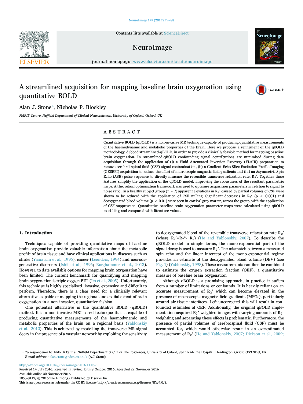 A streamlined acquisition for mapping baseline brain oxygenation using quantitative BOLD