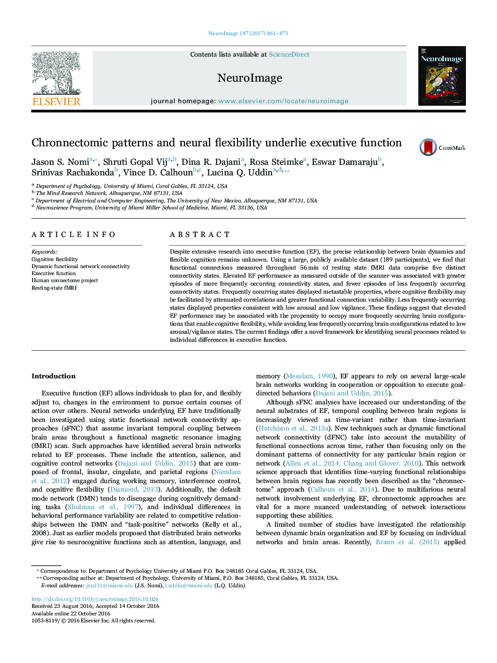 Chronnectomic patterns and neural flexibility underlie executive function