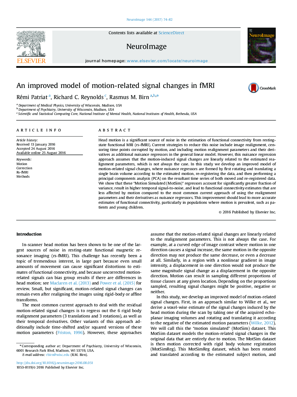 An improved model of motion-related signal changes in fMRI