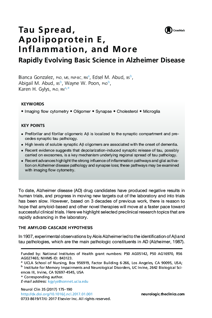 Tau Spread, Apolipoprotein E, Inflammation, and More