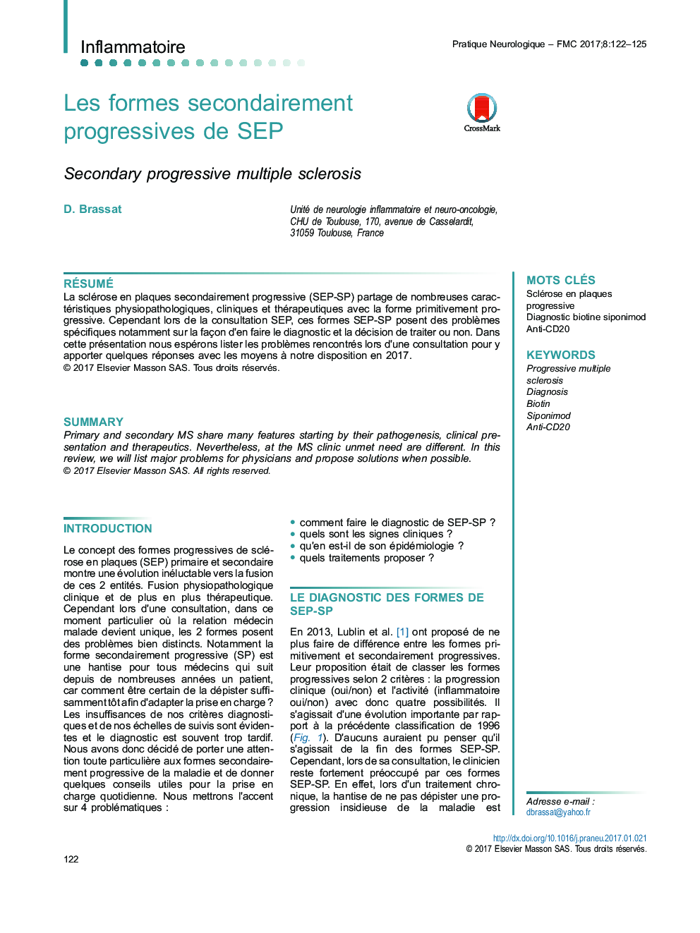 Les formes secondairement progressives de SEP