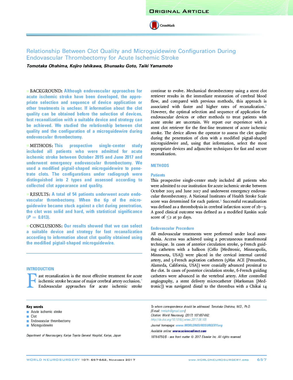 Relationship Between Clot Quality and Microguidewire Configuration During Endovascular Thrombectomy for Acute Ischemic Stroke