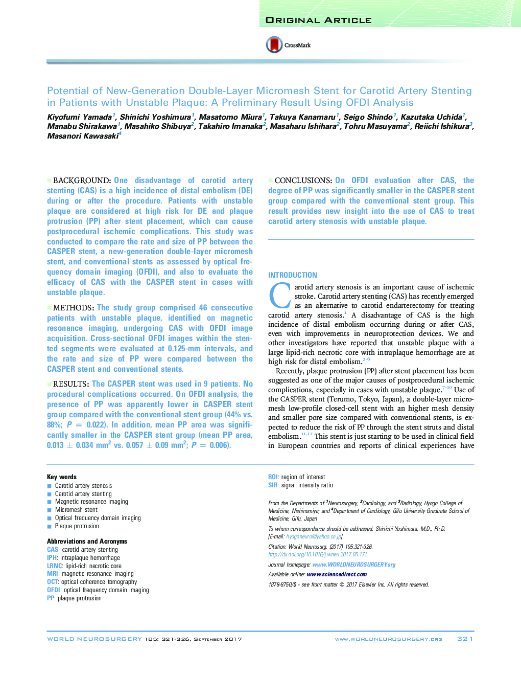 Potential of New-Generation Double-Layer Micromesh Stent for Carotid Artery Stenting in Patients with Unstable Plaque: A Preliminary Result Using OFDI Analysis