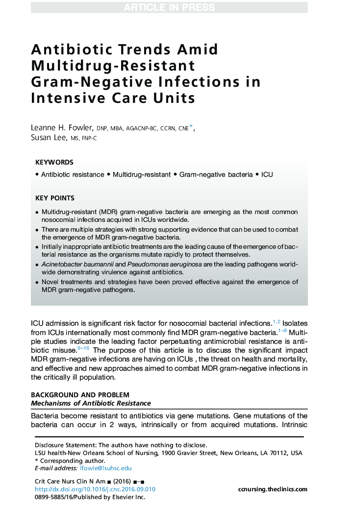 Antibiotic Trends Amid Multidrug-Resistant Gram-Negative Infections in Intensive Care Units