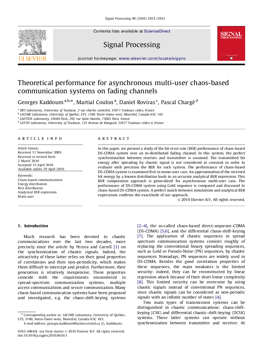 Theoretical performance for asynchronous multi-user chaos-based communication systems on fading channels