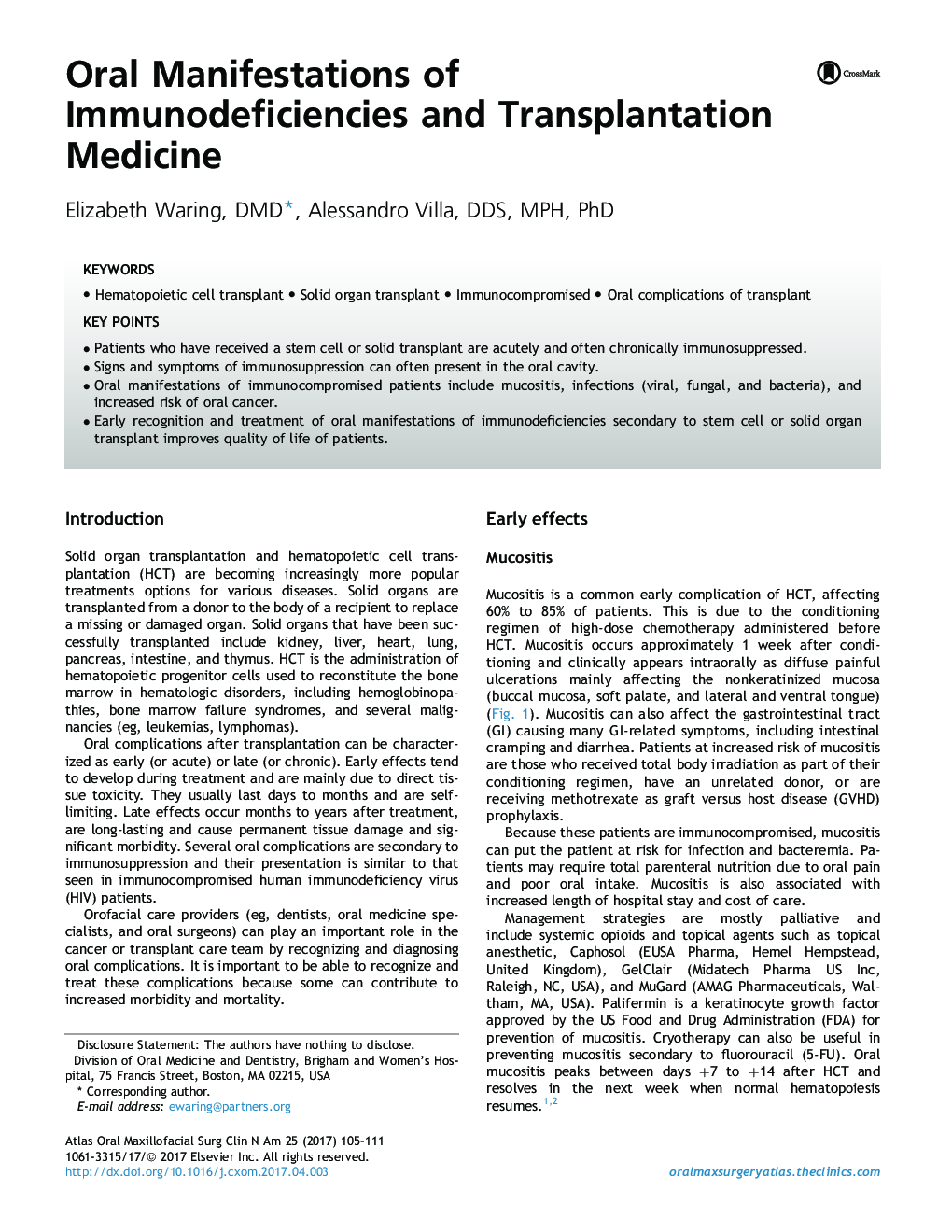 Oral Manifestations of Immunodeficiencies and Transplantation Medicine