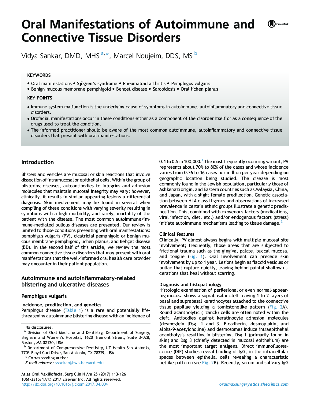 Oral Manifestations of Autoimmune and Connective Tissue Disorders