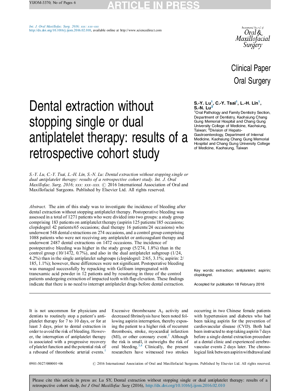 استخراج دندان بدون توقف درمان آنتی بادی تک و یا دوگانه: نتایج یک مطالعه گذشته نگر کوهورت 