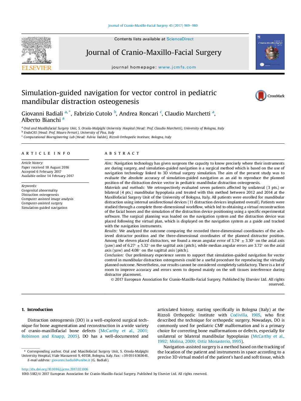 Simulation-guided navigation for vector control in pediatric mandibular distraction osteogenesis