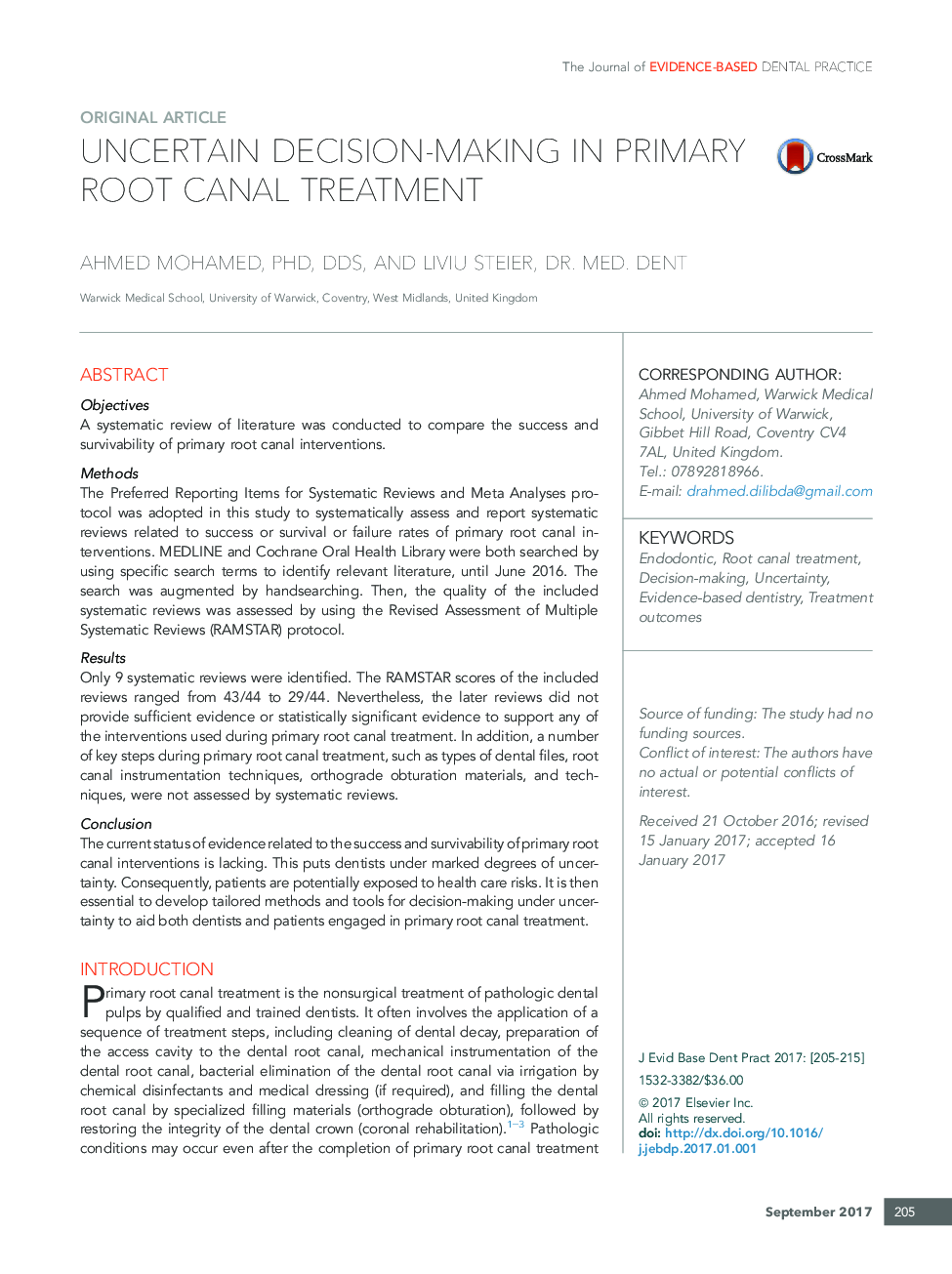 Uncertain Decision-Making in Primary Root Canal Treatment