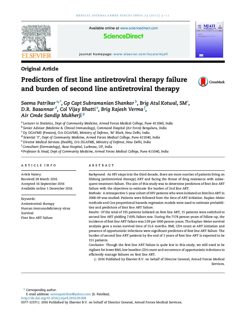 Predictors of first line antiretroviral therapy failure and burden of second line antiretroviral therapy