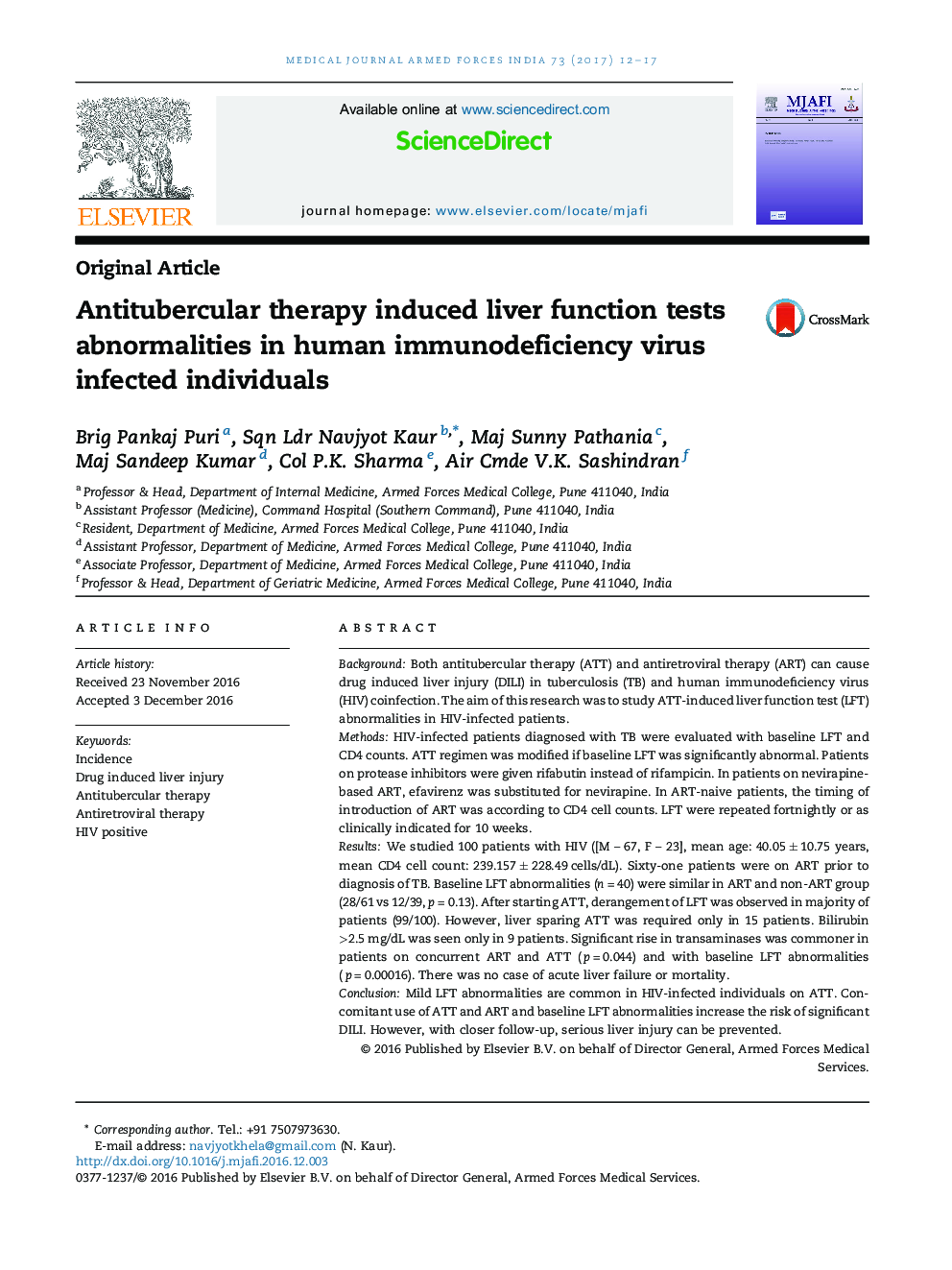 Antitubercular therapy induced liver function tests abnormalities in human immunodeficiency virus infected individuals