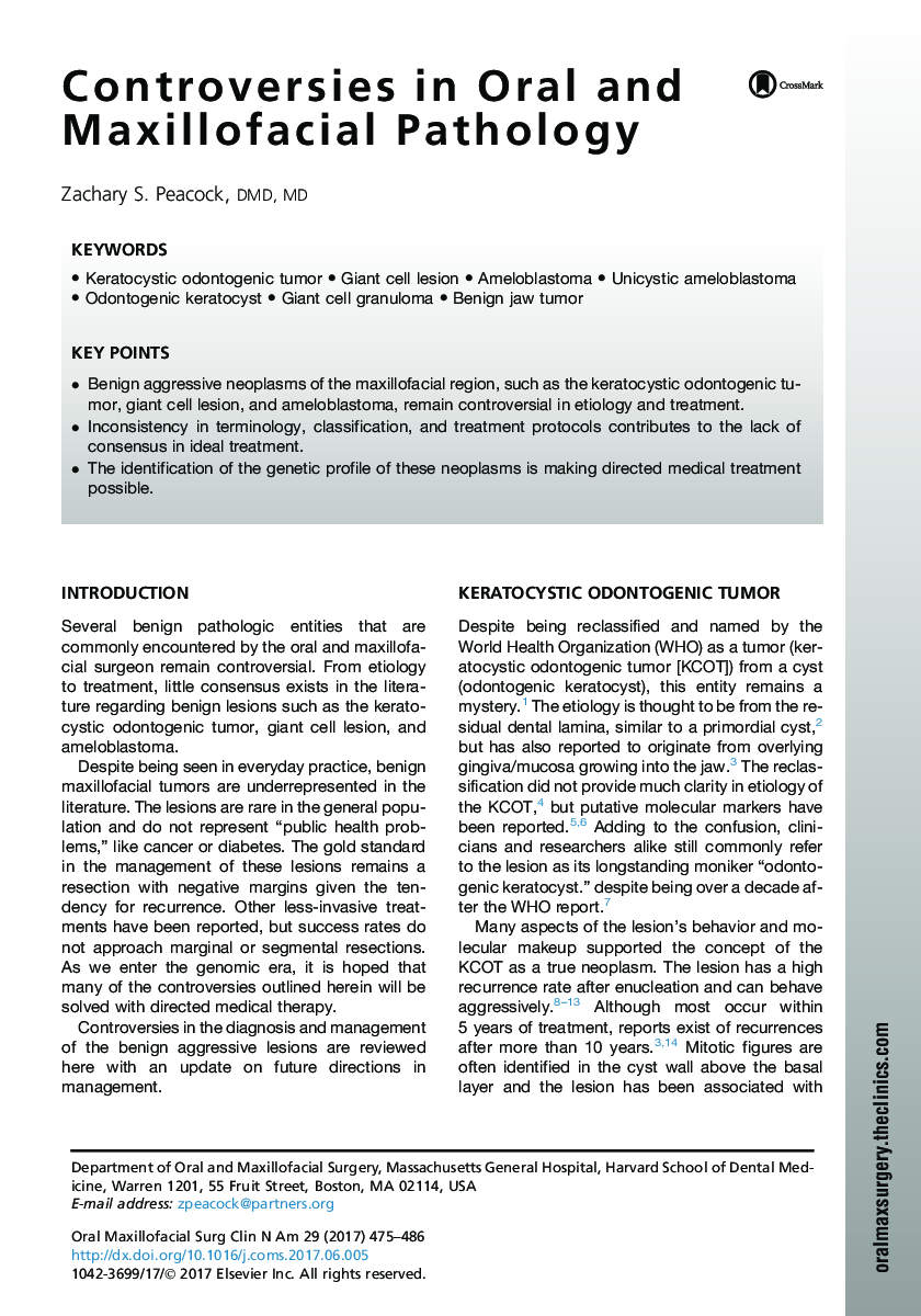 Controversies in Oral and Maxillofacial Pathology