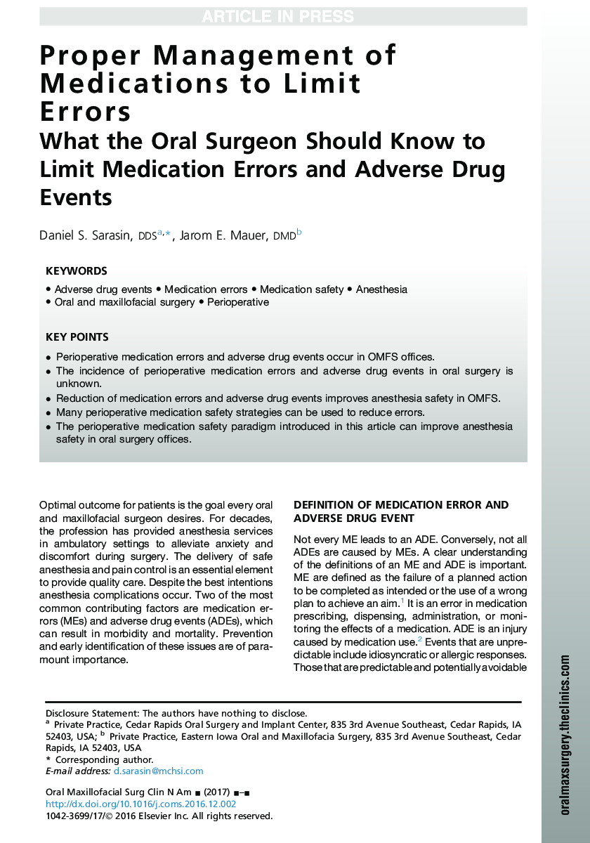 Proper Management of Medications to Limit Errors