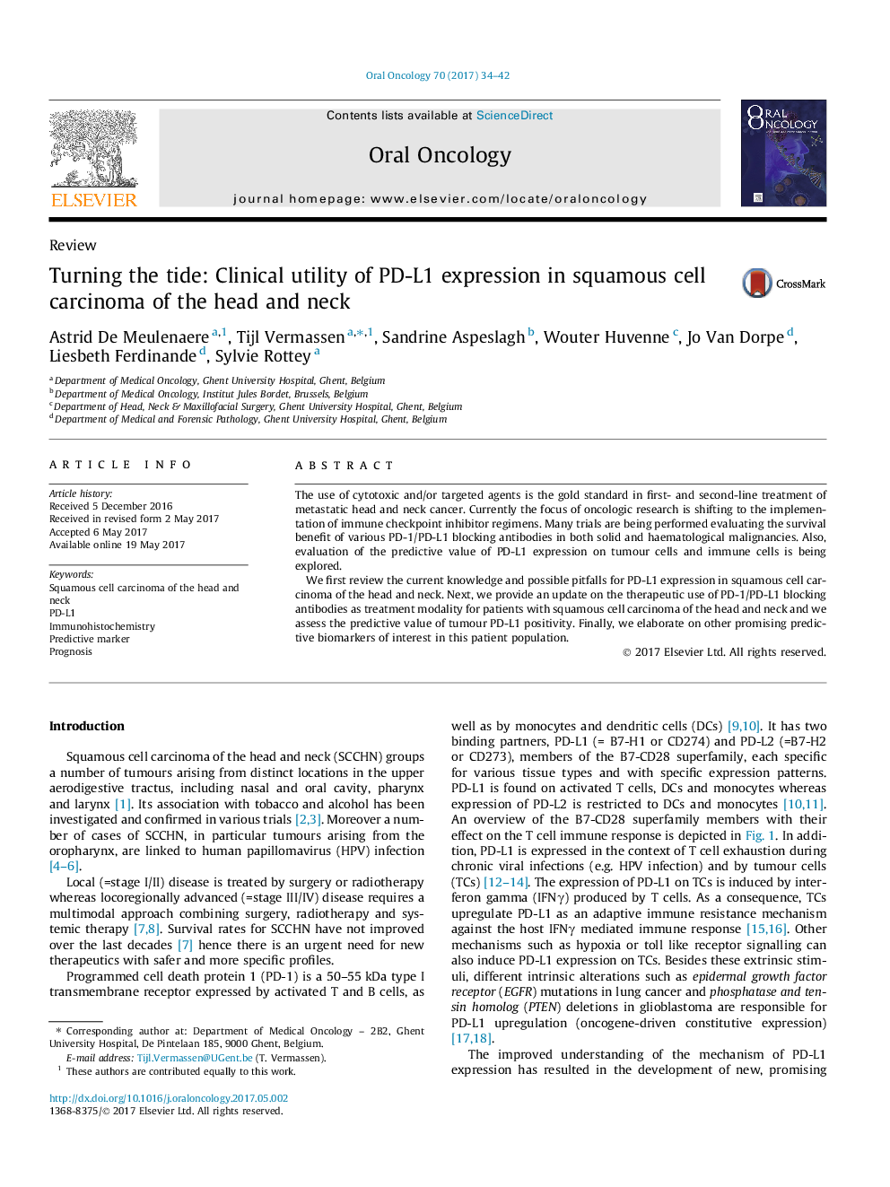 Turning the tide: Clinical utility of PD-L1 expression in squamous cell carcinoma of the head and neck