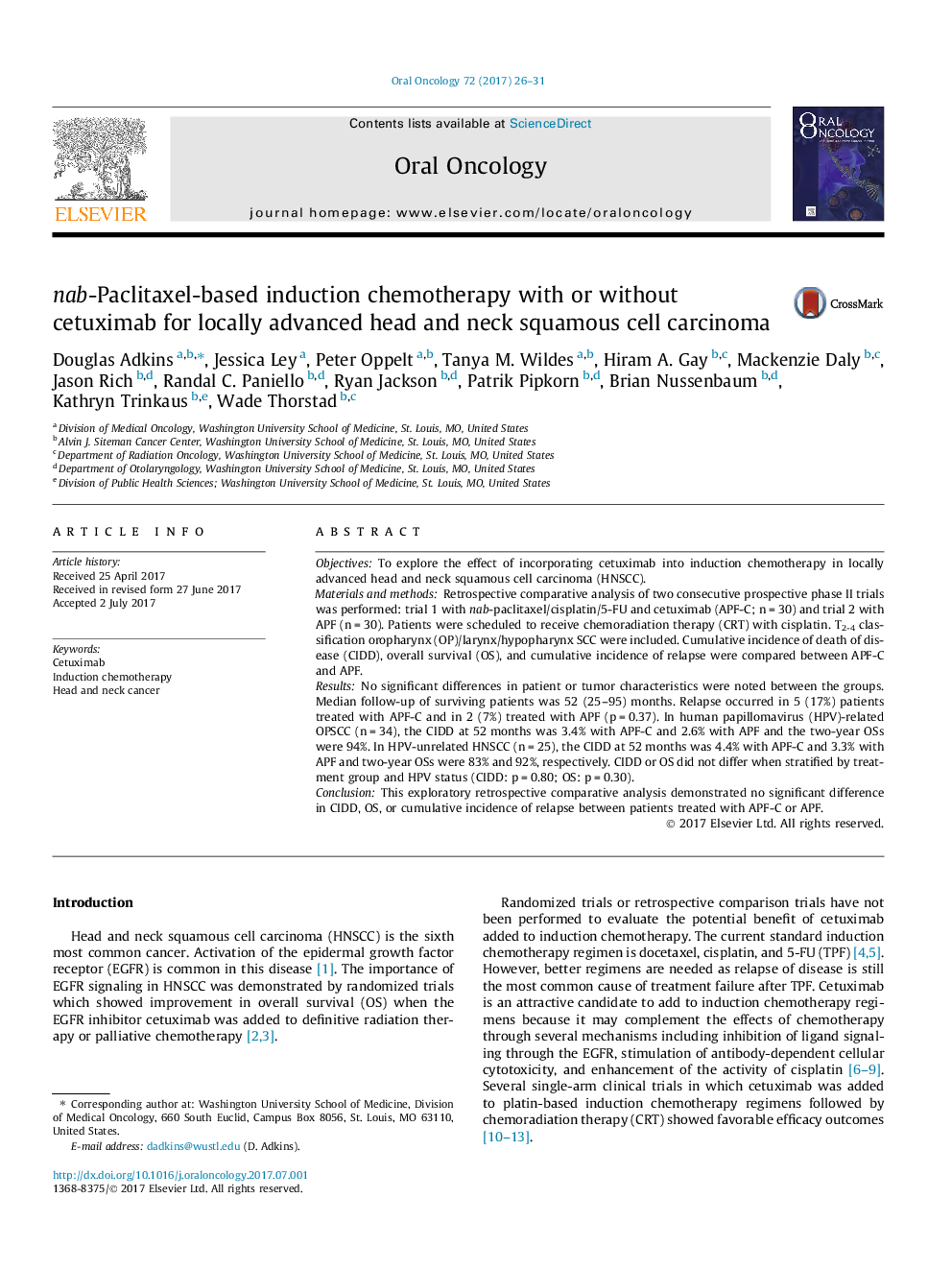 nab-Paclitaxel-based induction chemotherapy with or without cetuximab for locally advanced head and neck squamous cell carcinoma