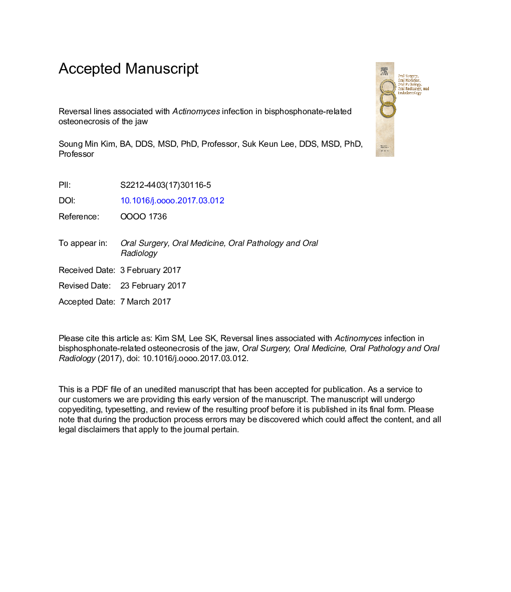 Response to comment on “Reversal lines associated with Actinomyces infection in bisphosphonate-related osteonecrosis of the jaw”