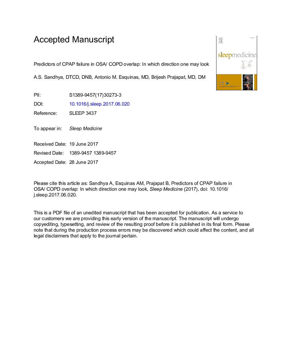 Predictors of CPAP failure in OSA/COPD overlap: in which direction one may look