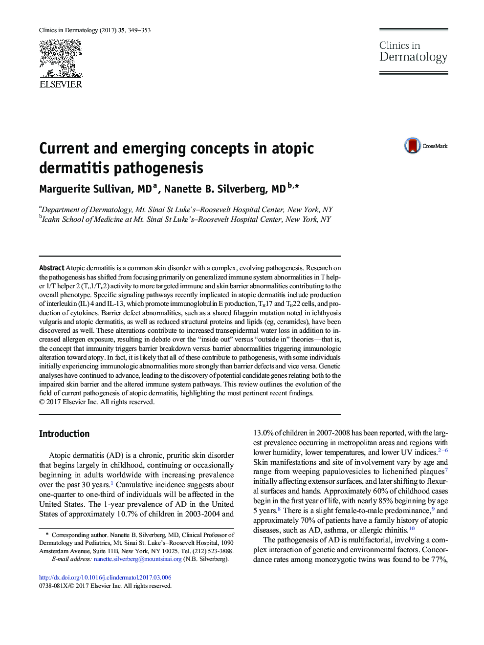 Current and emerging concepts in atopic dermatitis pathogenesis