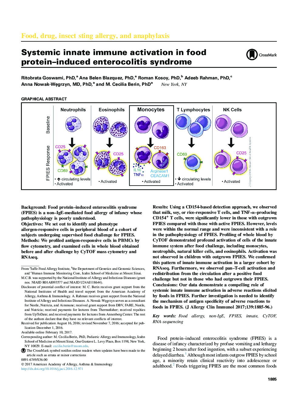فعال سازی ایمنی ذاتی سیستمیک در پروتئین القا شده توسط آنتروکولیت سندرم 