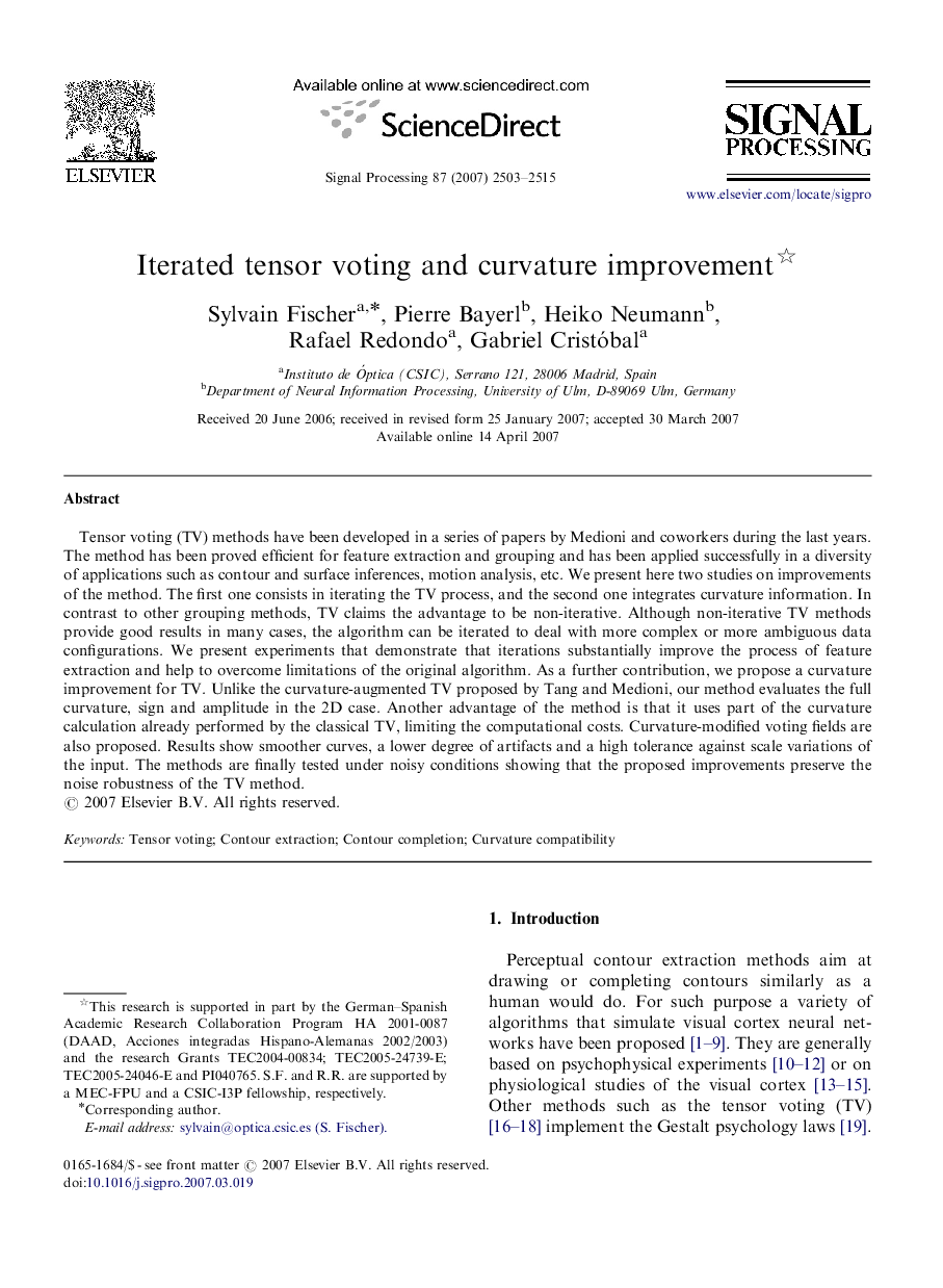 Iterated tensor voting and curvature improvement 