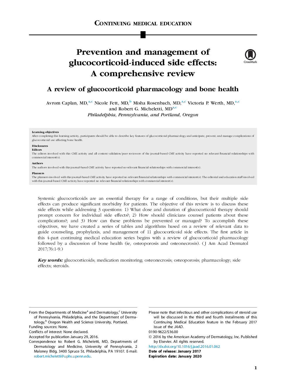 Prevention and management of glucocorticoid-induced side effects: A comprehensive review: A review of glucocorticoid pharmacology and bone health