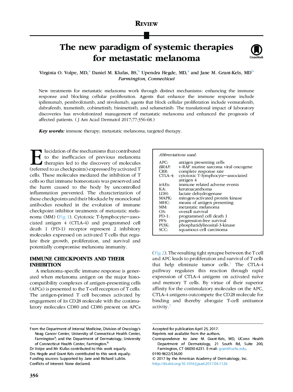 The new paradigm of systemic therapies for metastatic melanoma