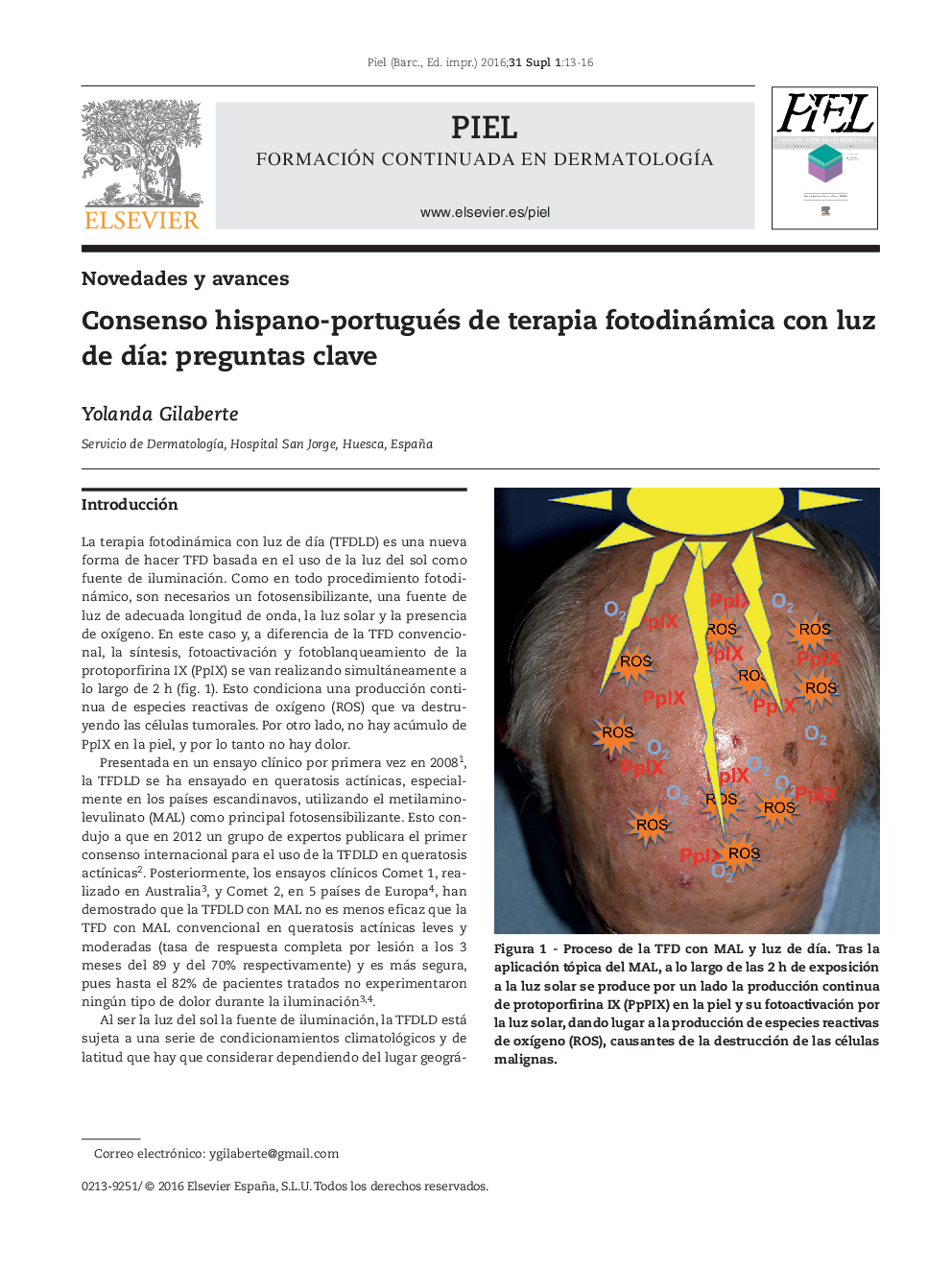 Consenso hispano-portugués de terapia fotodinámica con luz de dÃ­a: preguntas clave