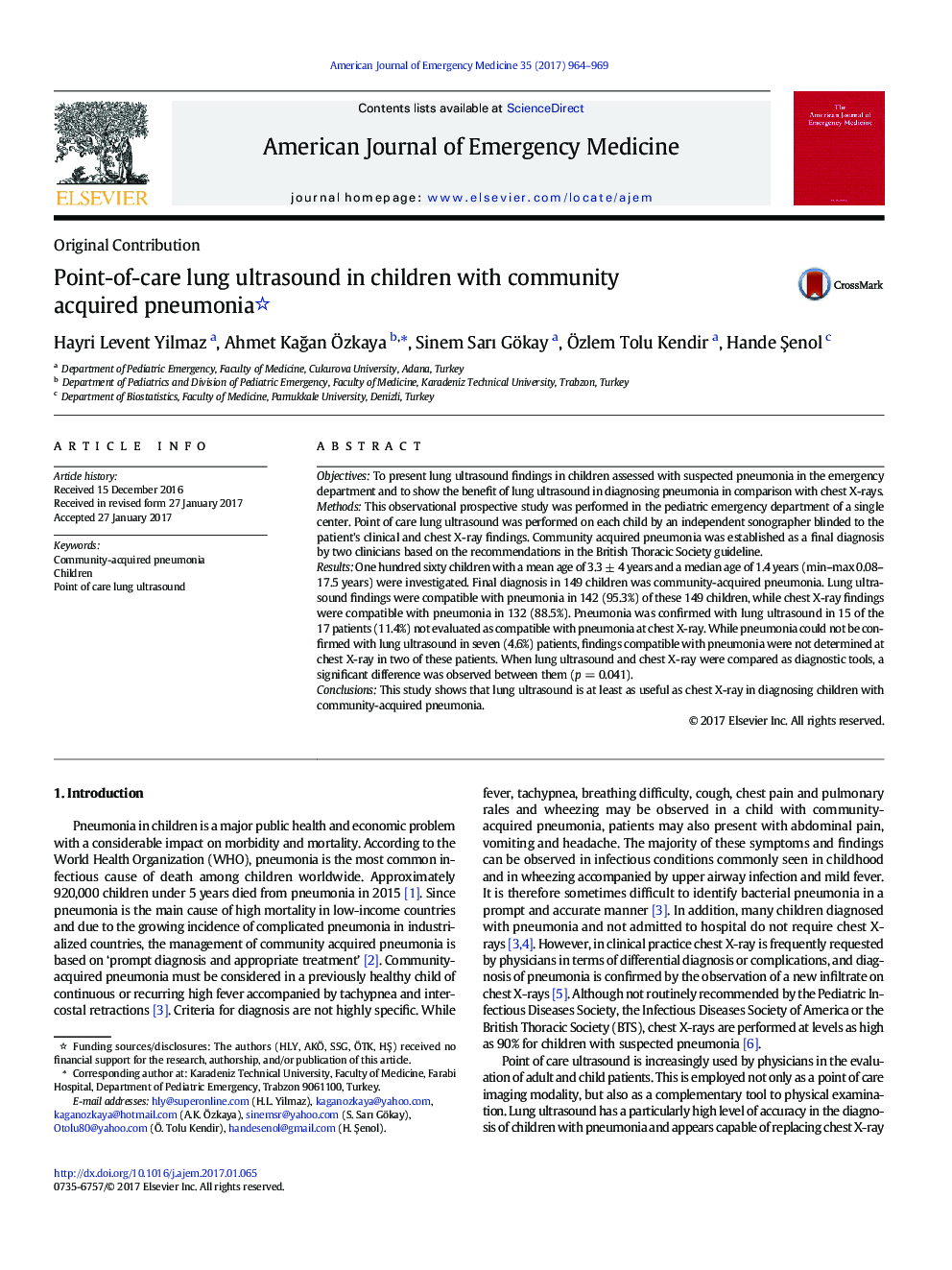 Point-of-care lung ultrasound in children with community acquired pneumonia