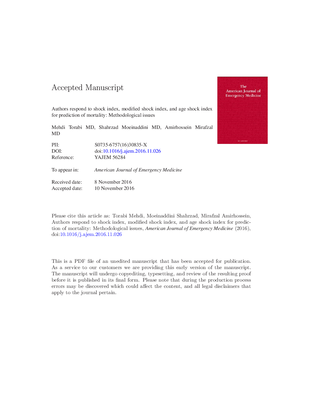 The authors respond: methodological issues in studying shock indices