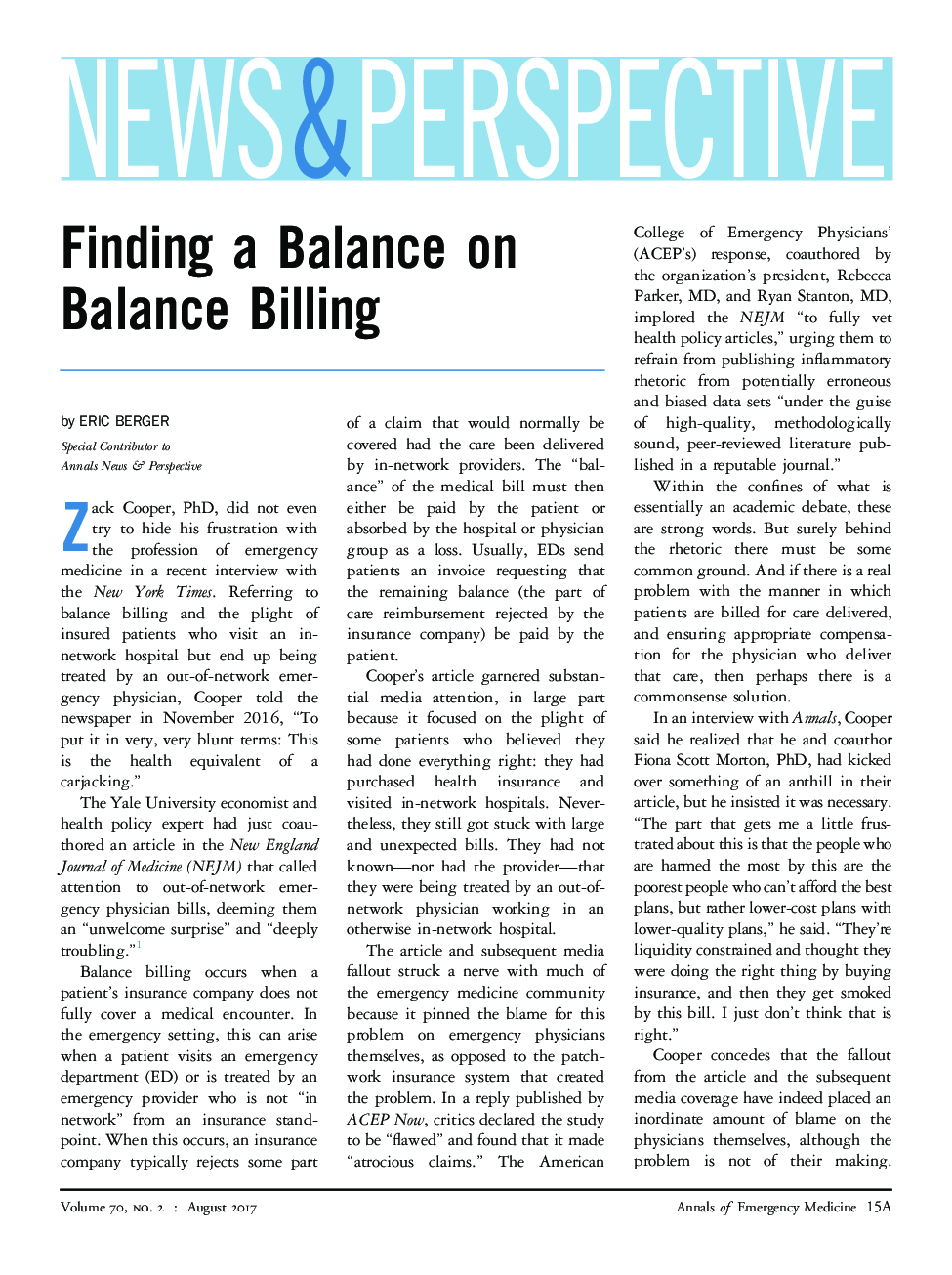 Finding a Balance on Balance Billing