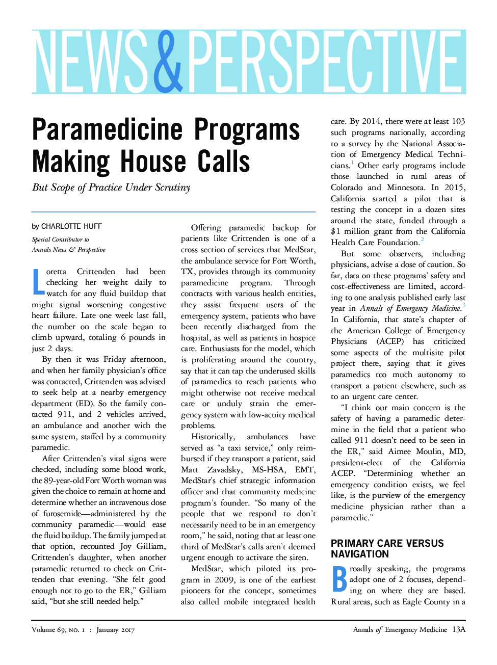 Paramedicine Programs Making House Calls