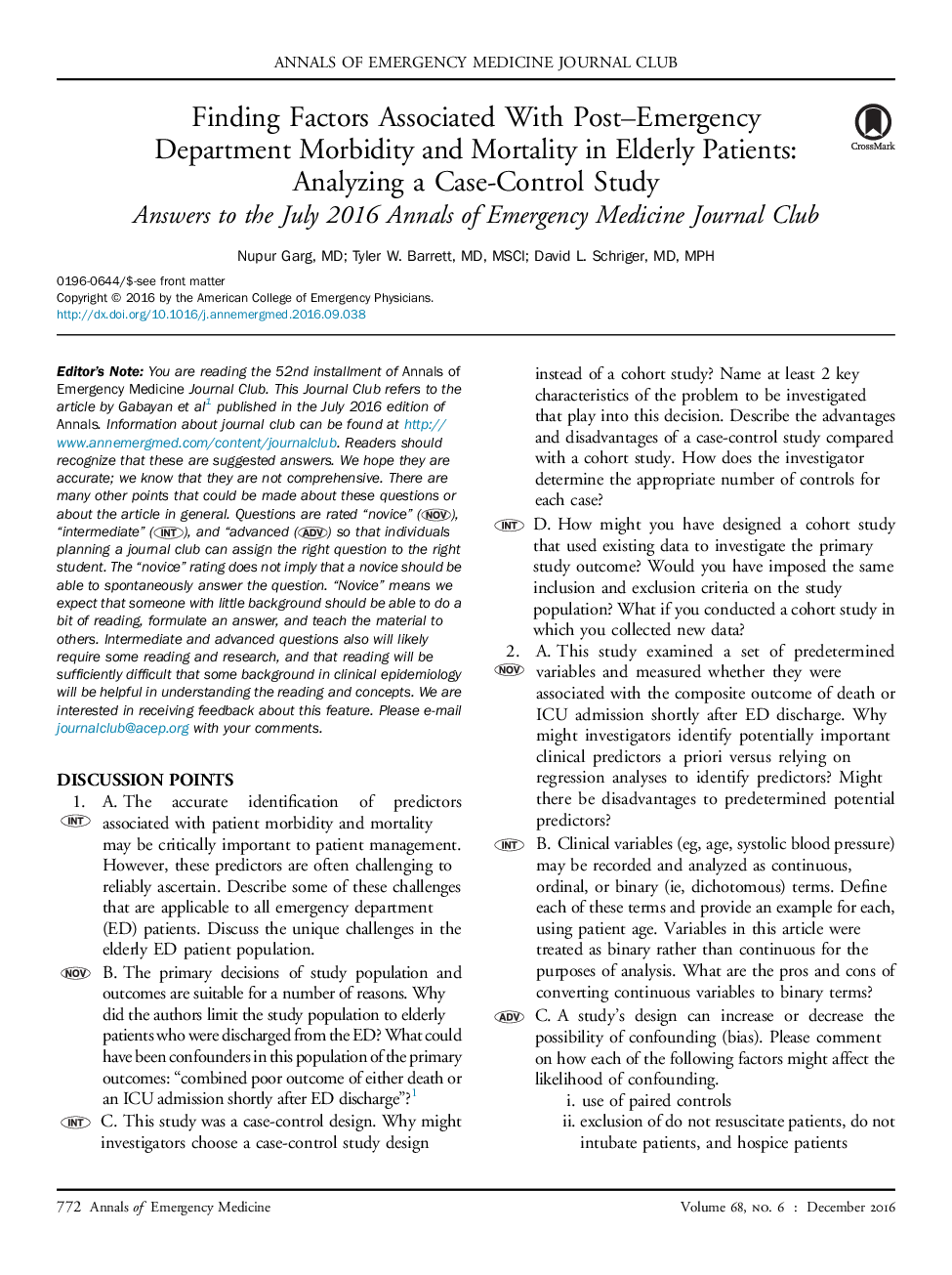 یافتن عوامل مرتبط با عوارض و مرگ و میر بخش اورژانس در بیماران سالمند: تحلیل یک مطالعه مورد شاهد 