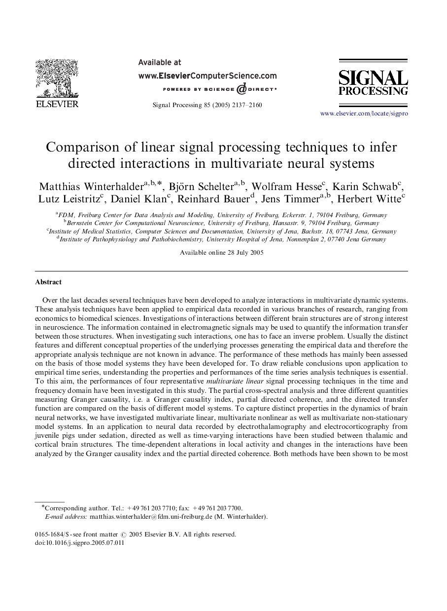 Comparison of linear signal processing techniques to infer directed interactions in multivariate neural systems