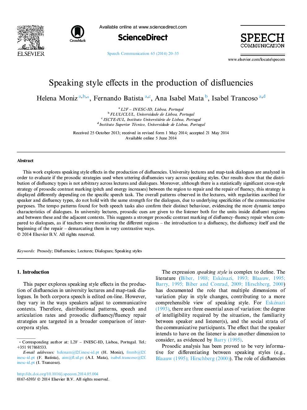 Speaking style effects in the production of disfluencies