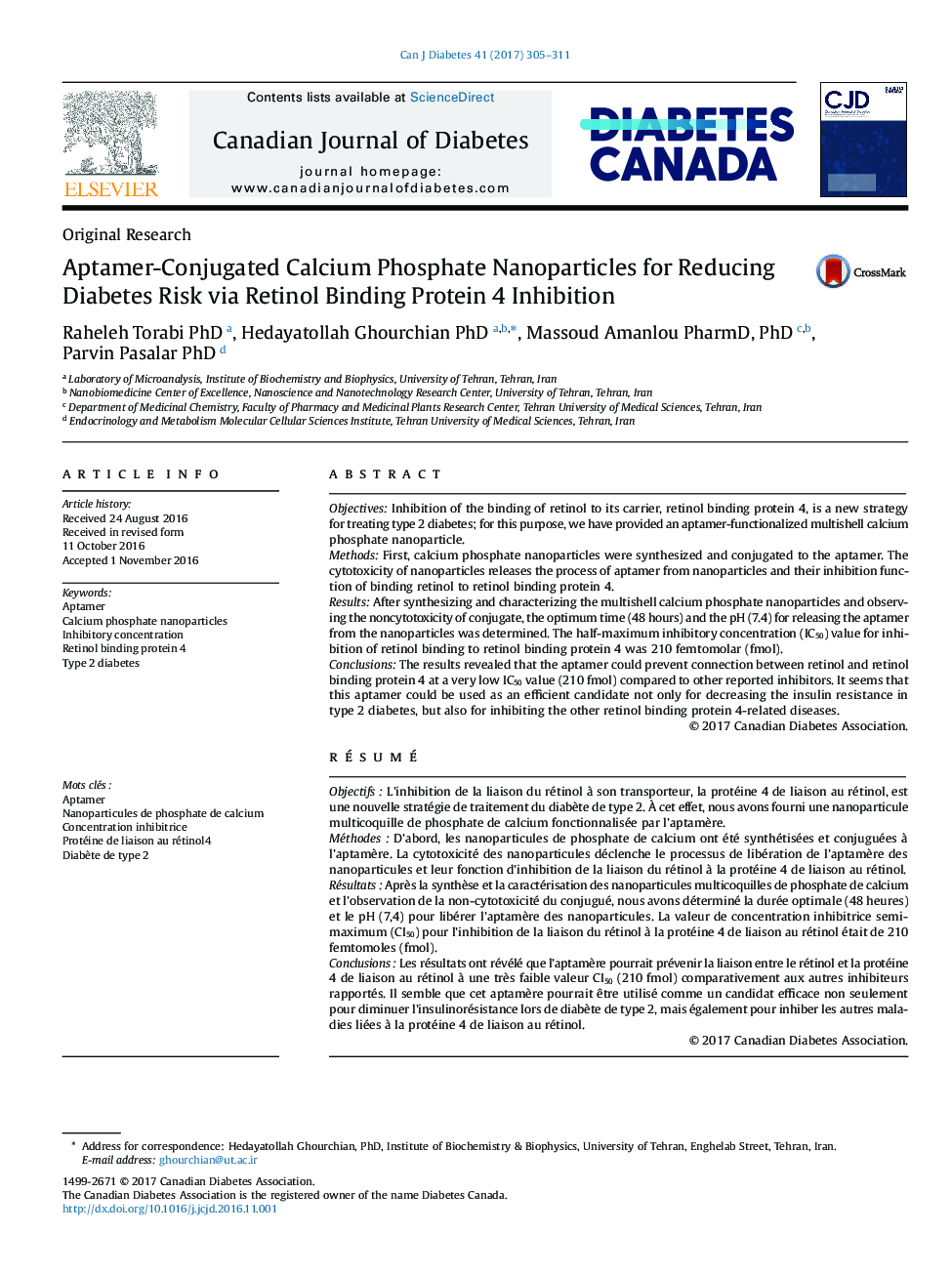 Aptamer-Conjugated Calcium Phosphate Nanoparticles for Reducing Diabetes Risk via Retinol Binding Protein 4 Inhibition