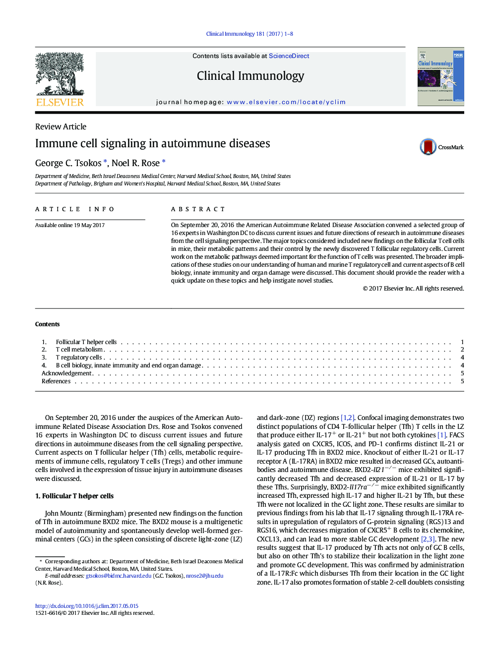 Immune cell signaling in autoimmune diseases
