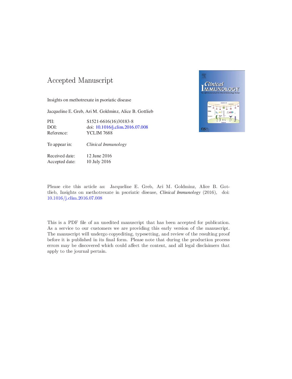 Insights on methotrexate in psoriatic disease