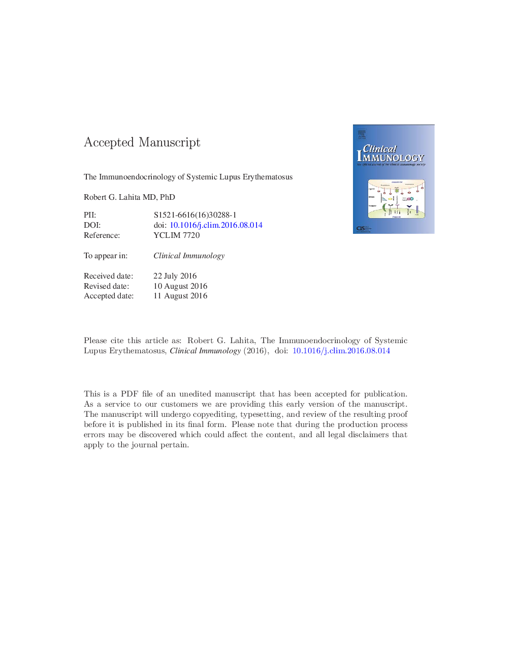 The immunoendocrinology of systemic lupus erythematosus