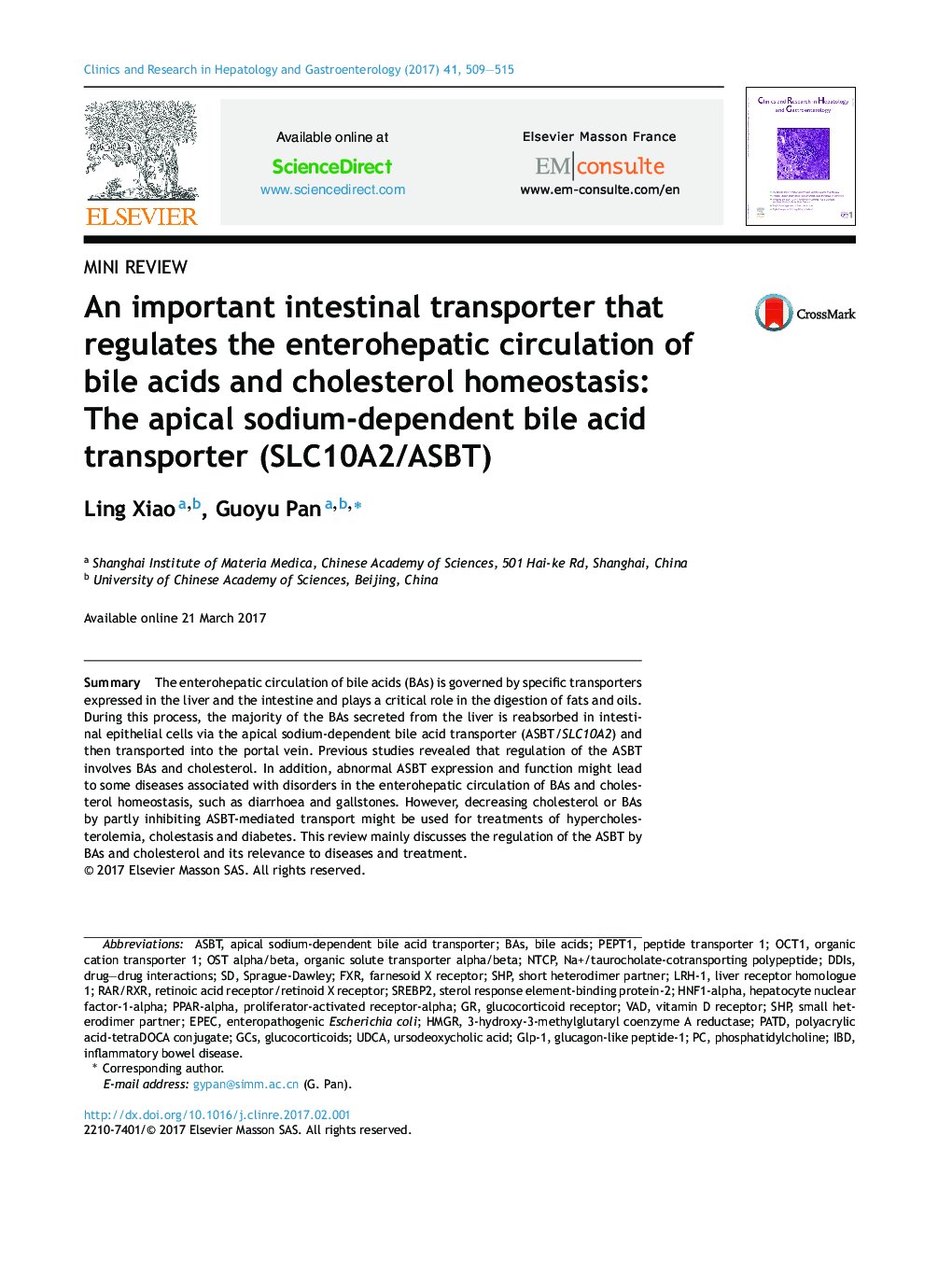 An important intestinal transporter that regulates the enterohepatic circulation of bile acids and cholesterol homeostasis: The apical sodium-dependent bile acid transporter (SLC10A2/ASBT)