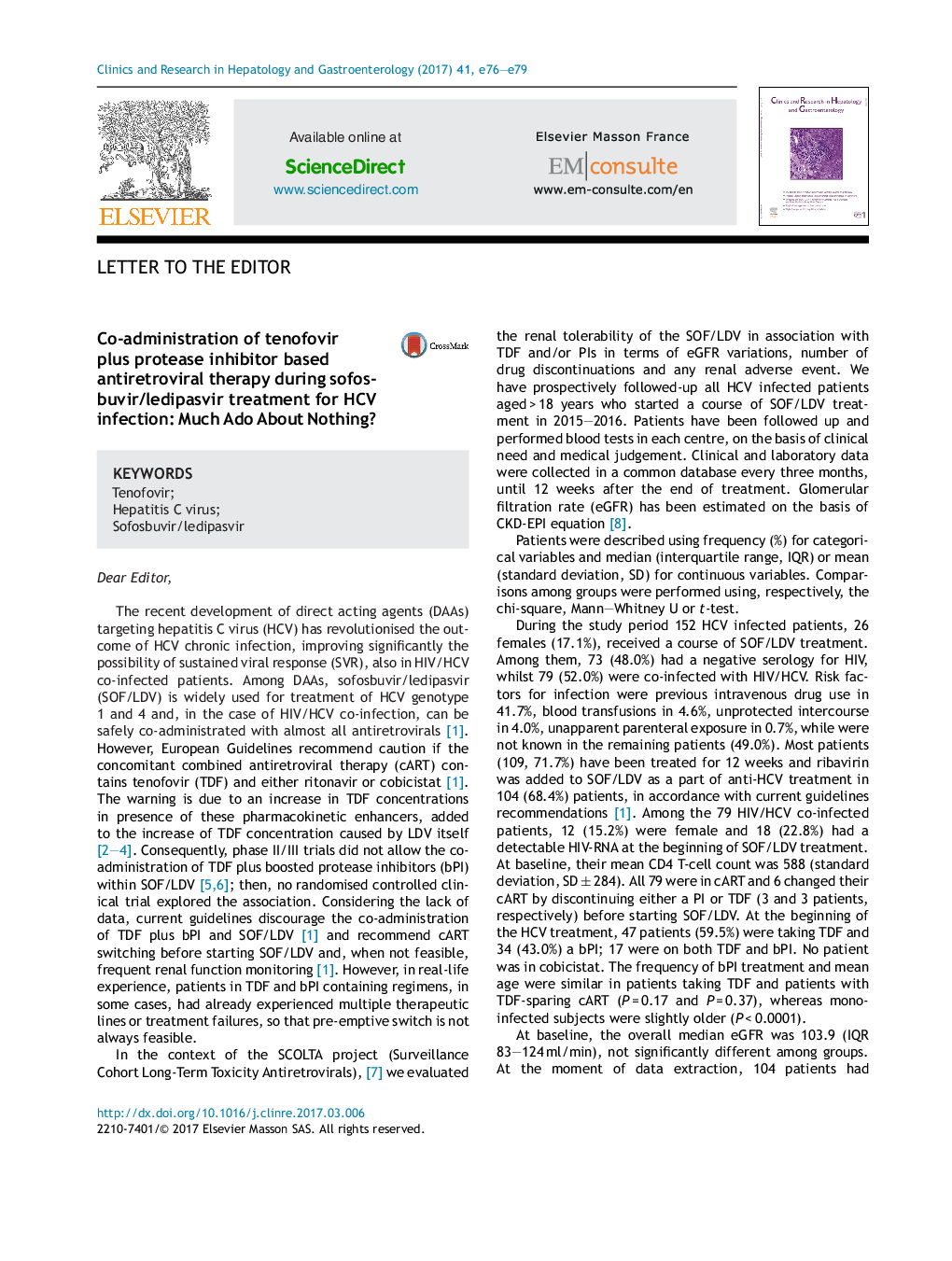 Co-administration of tenofovir plus protease inhibitor based antiretroviral therapy during sofosbuvir/ledipasvir treatment for HCV infection: Much Ado About Nothing?