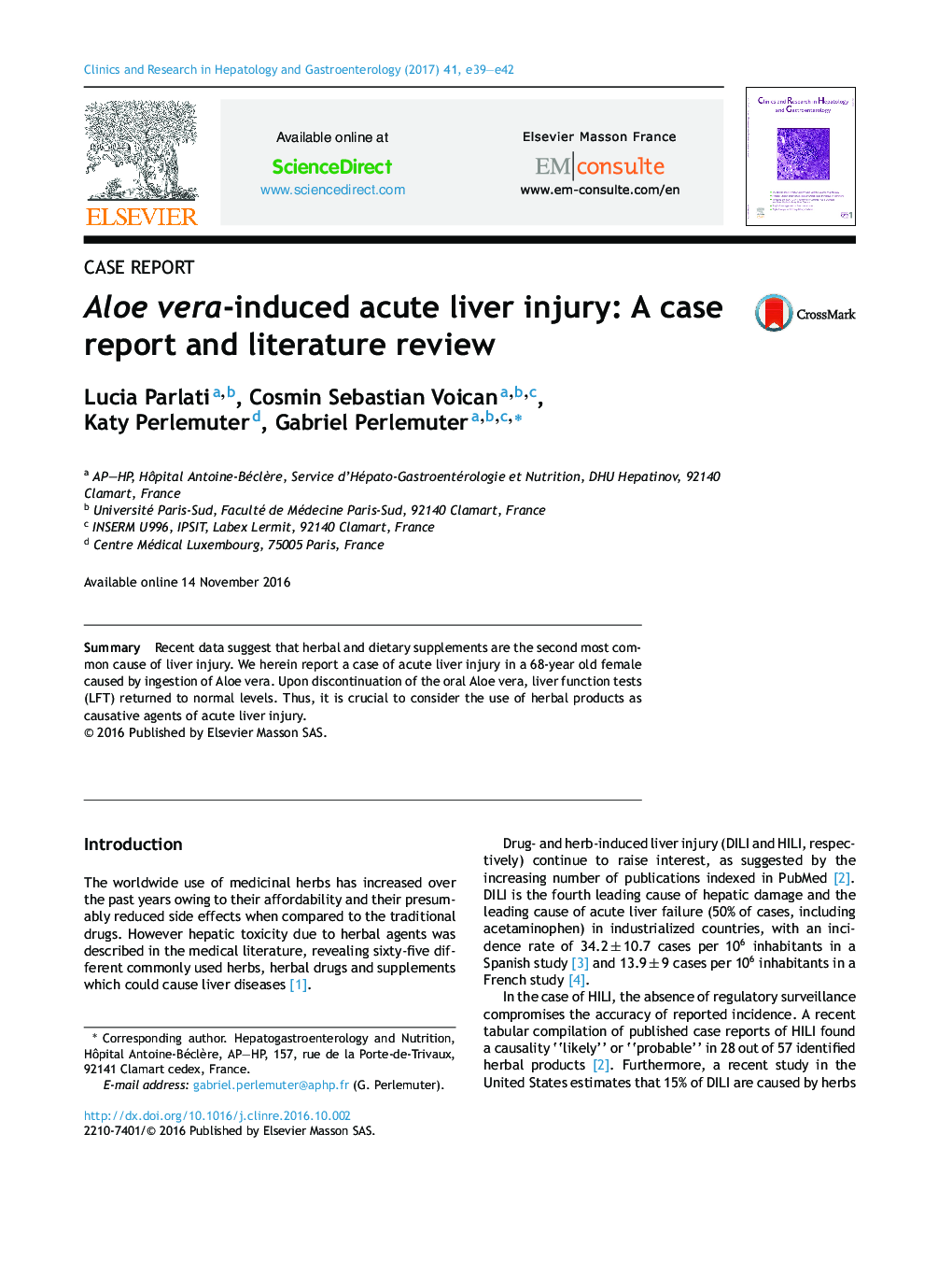 Aloe vera-induced acute liver injury: A case report and literature review