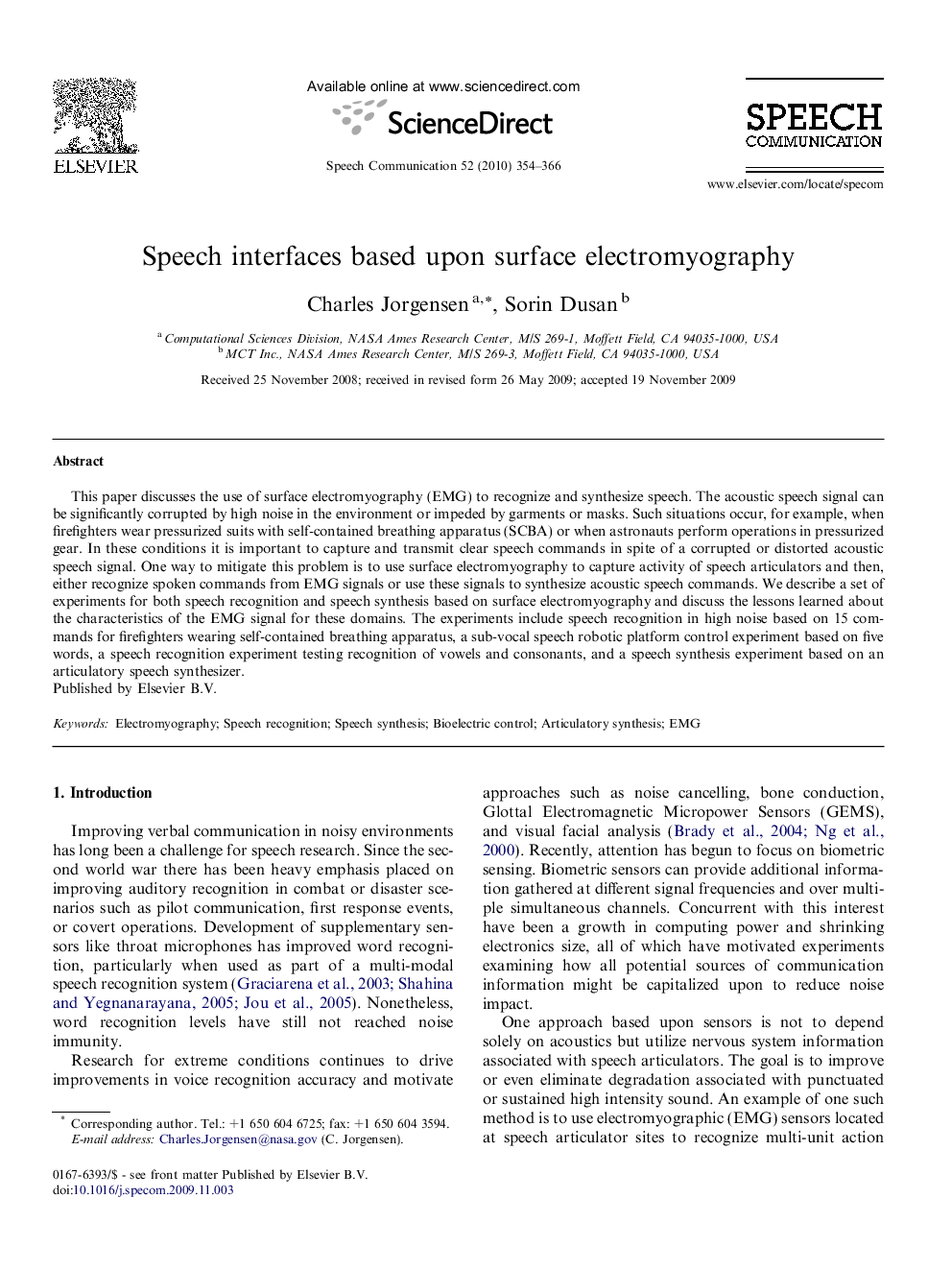 Speech interfaces based upon surface electromyography