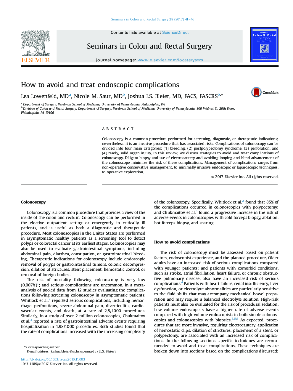 How to avoid and treat endoscopic complications