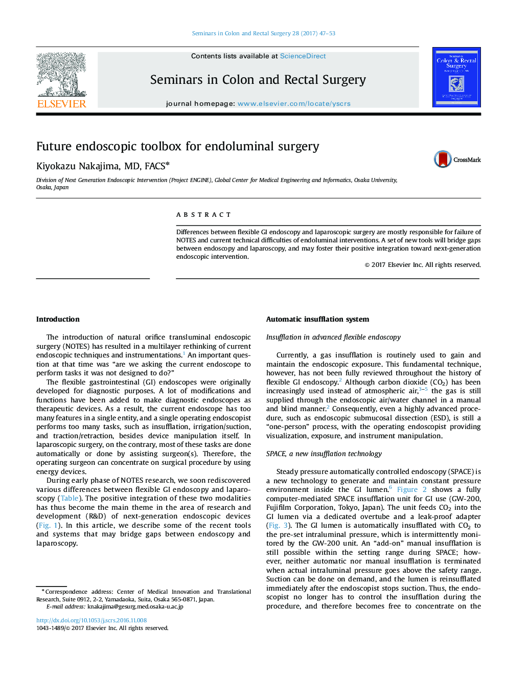 Future endoscopic toolbox for endoluminal surgery