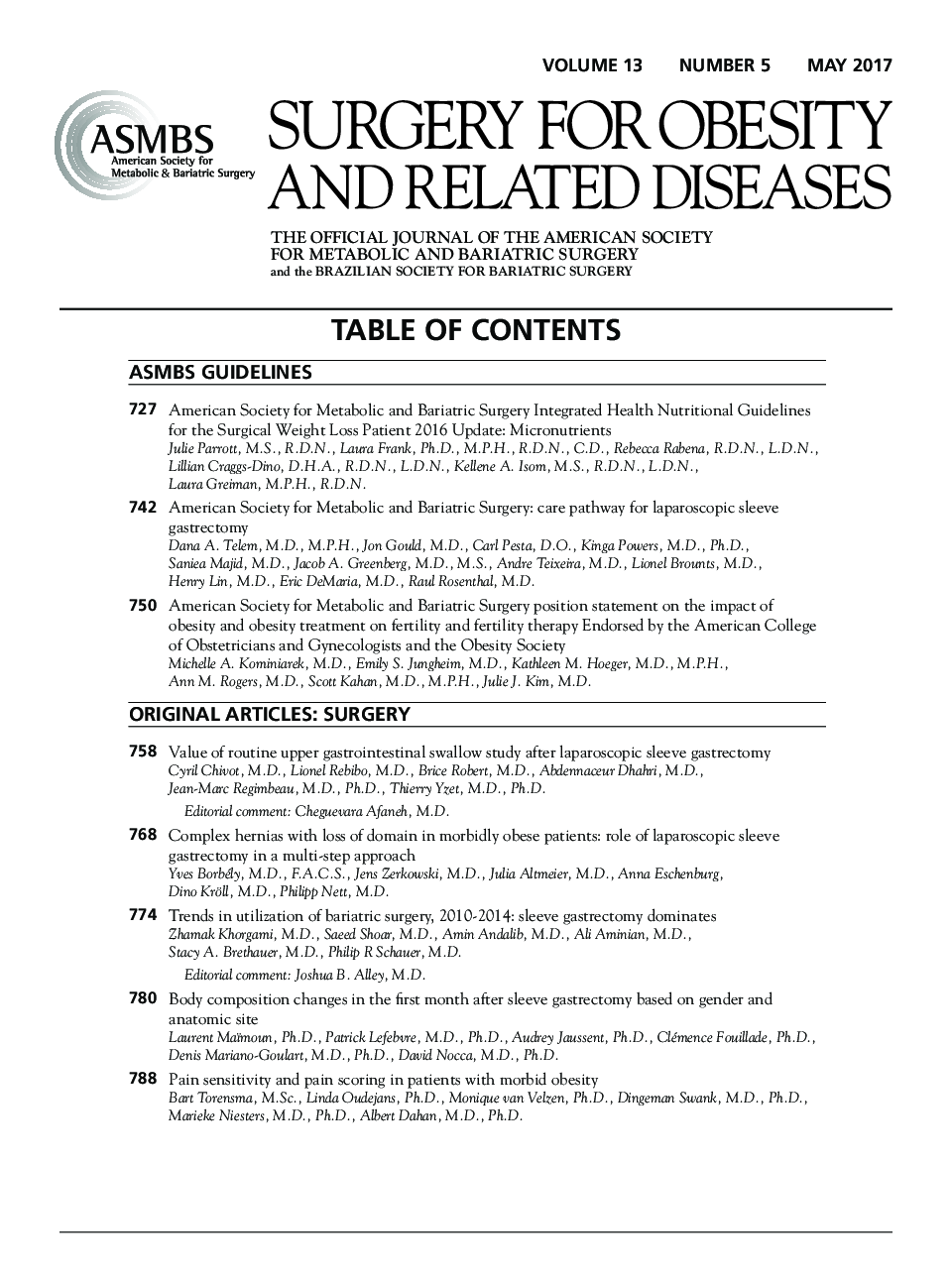 Table of Contents