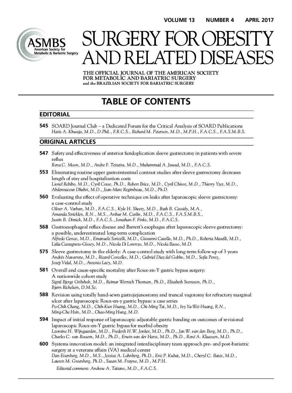 Table of Contents